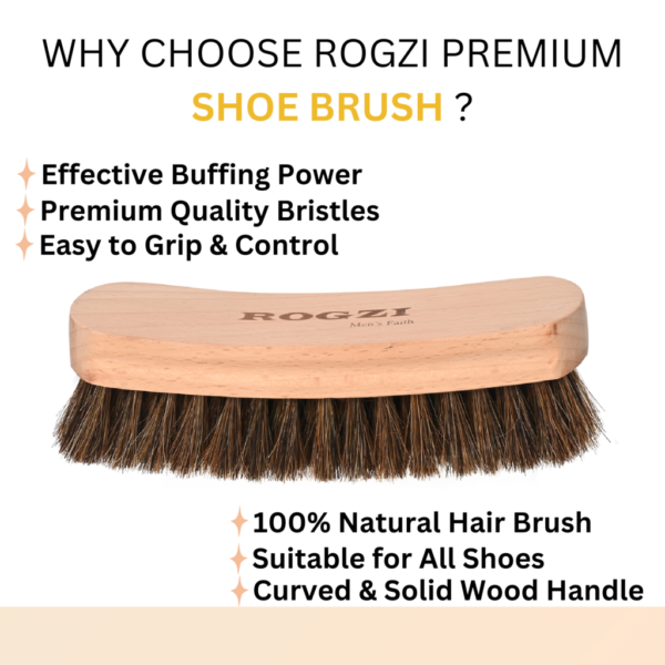 Rogzi 100% Natural Horse Hair Shoe Brush