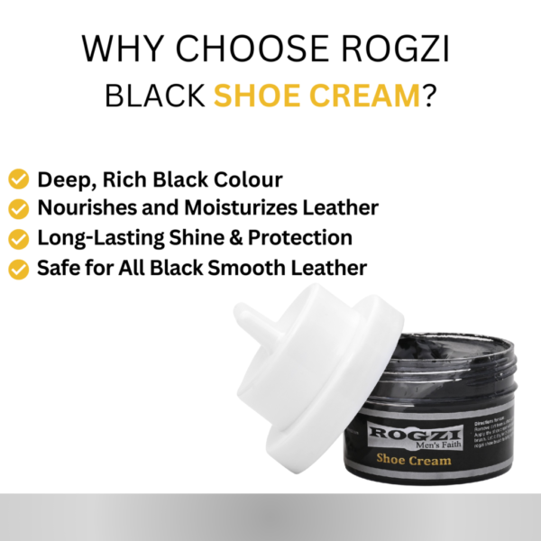 Rogzi Shoe Cream With Applicator Black (60g)