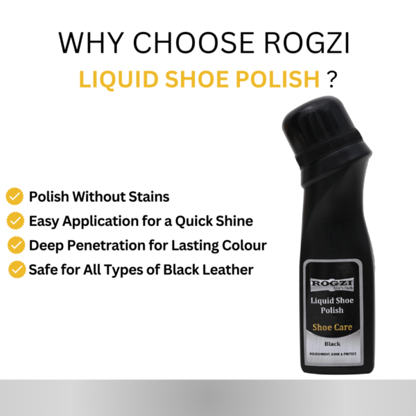 Rogzi Liquid Shoe Polish Black (75ml)