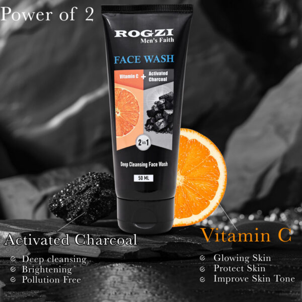 Rogzi Vitamin C & Charcoal Face Wash (50 ml)