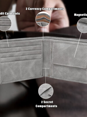 Classic Men's Leather Wallet (Grey)