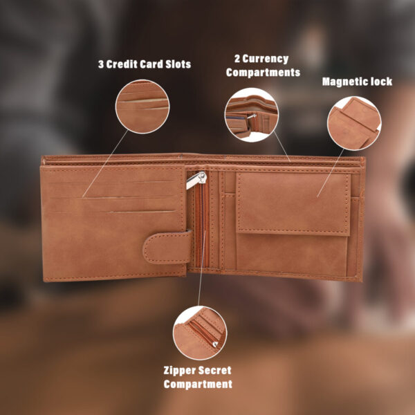 Prime Pockets Leather Wallet (Dark Tan) | RFID