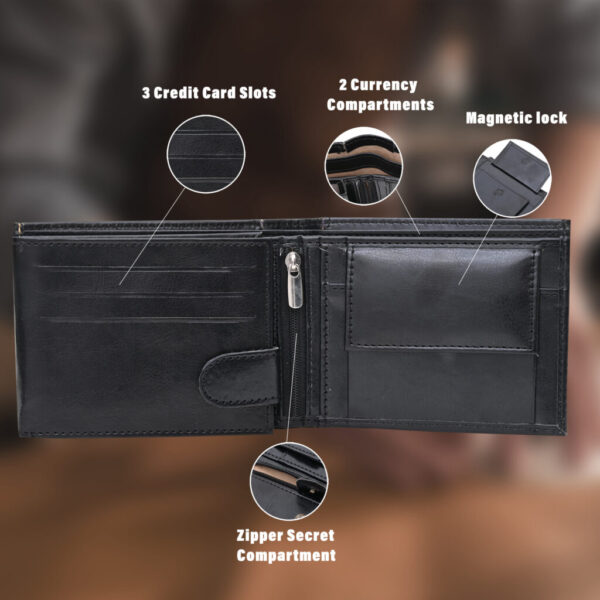 Prime Pockets Leather Wallet (Black) | RFID