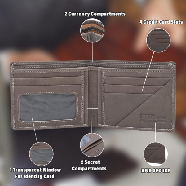 Men's Soul Leather Wallet (Grey) | RFID