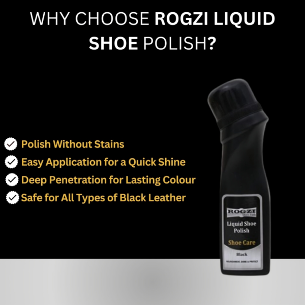 Rogzi Liquid Shoe Polish Black (75ml)